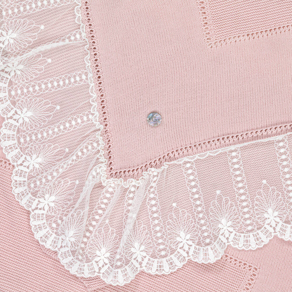 Artesanía Granlei-Girls Pink Lace Accent Shawl | Childrensalon Outlet