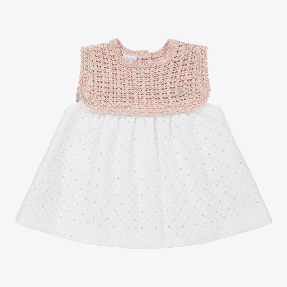 Artesanía Granlei - Robe rose et blanche fille | Childrensalon