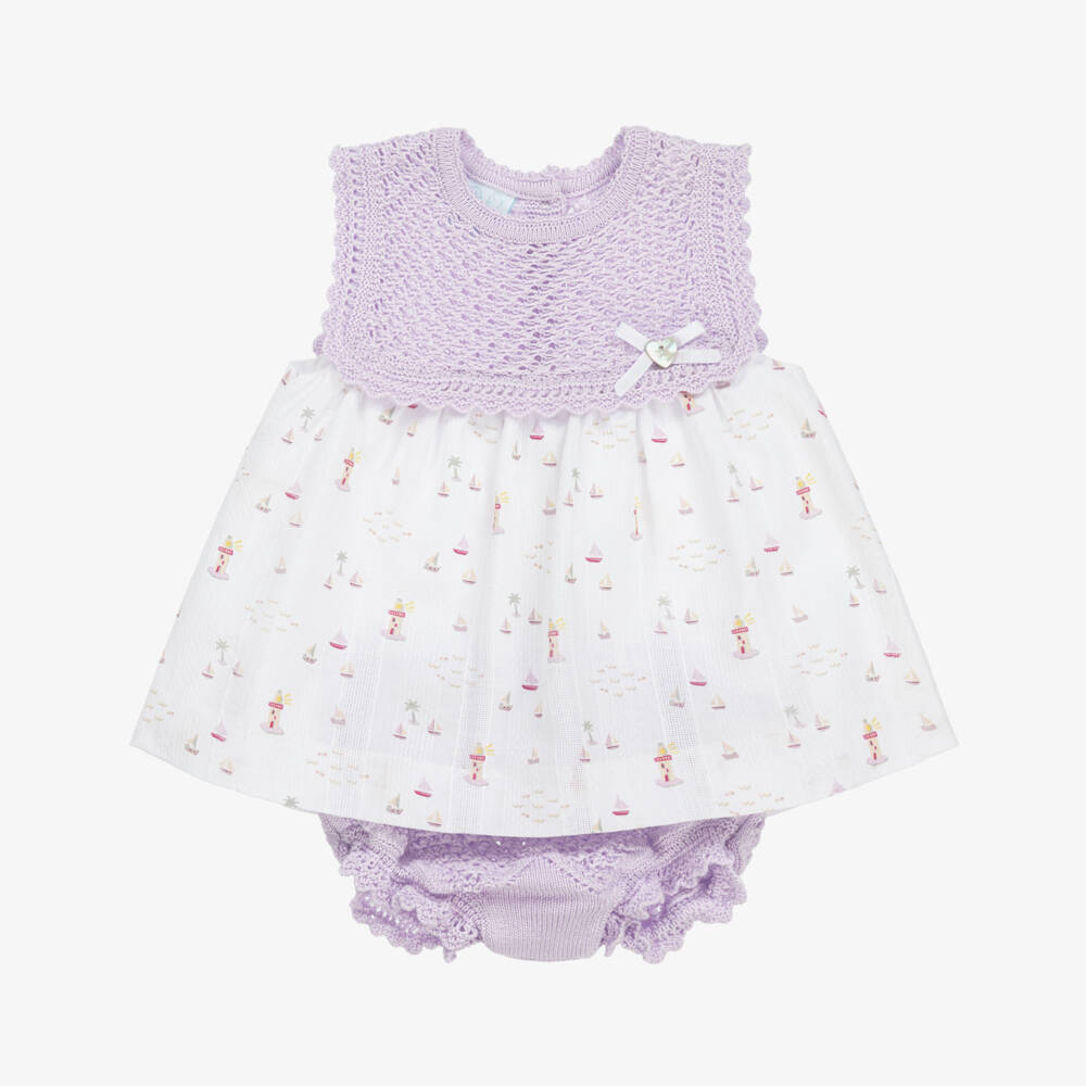 Artesanía Granlei-Фиолетовое трикотажное платье для девочек | Childrensalon Outlet