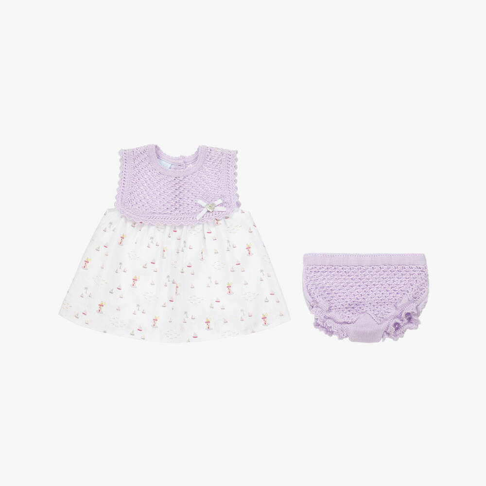 Artesanía Granlei-Фиолетовое трикотажное платье для девочек | Childrensalon Outlet