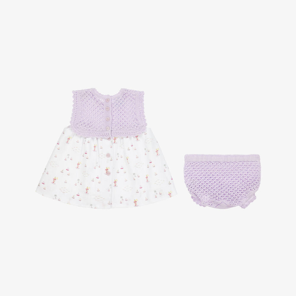 Artesanía Granlei-Фиолетовое трикотажное платье для девочек | Childrensalon Outlet