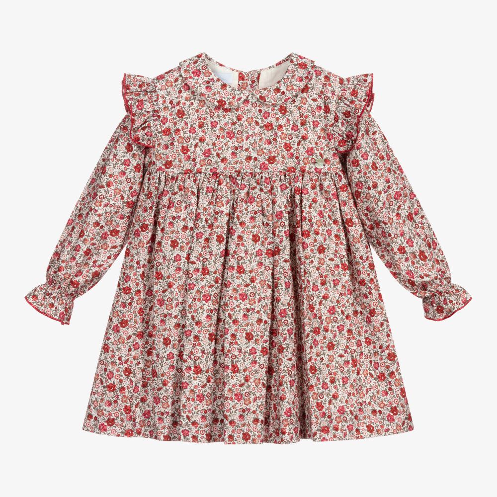 Artesanía Granlei - Kleid mit rotem Blumenmuster (M)  | Childrensalon