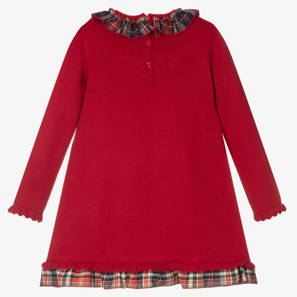 Artesanía Granlei-Girls Red Knit Reindeer Dress  | Childrensalon Outlet