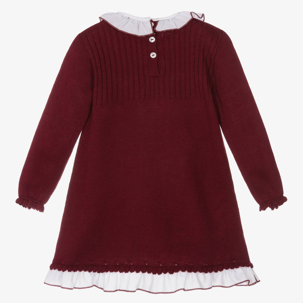 Artesanía Granlei-Girls Red Knitted Dress | Childrensalon Outlet