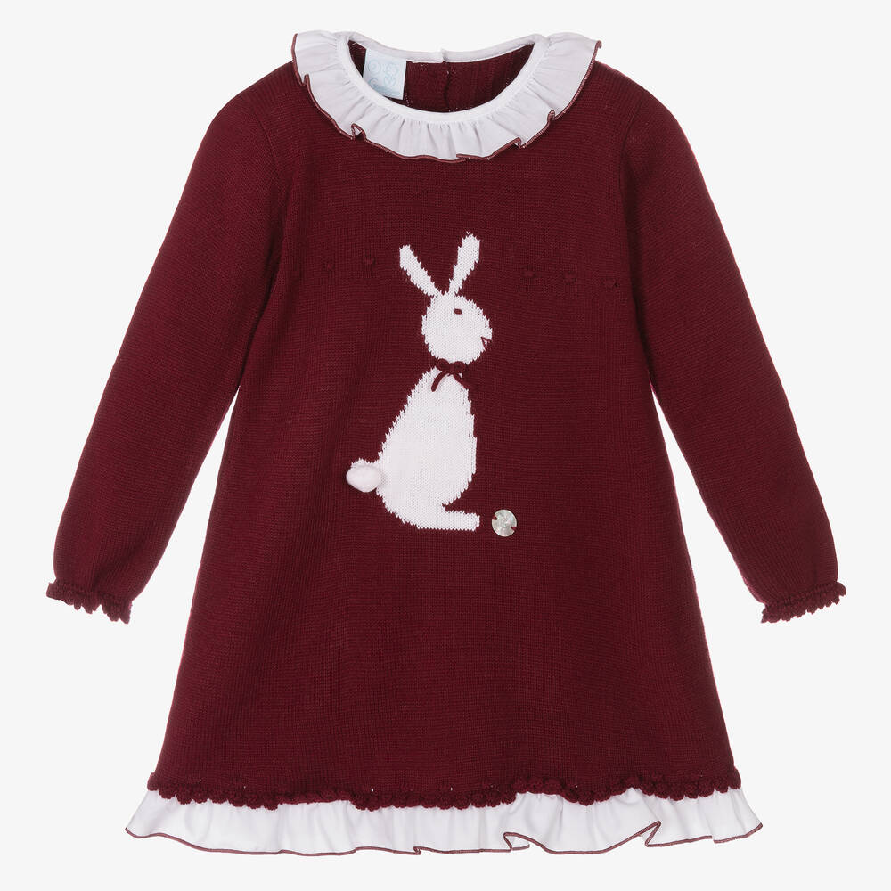 Artesanía Granlei - Girls Red Knitted Dress | Childrensalon