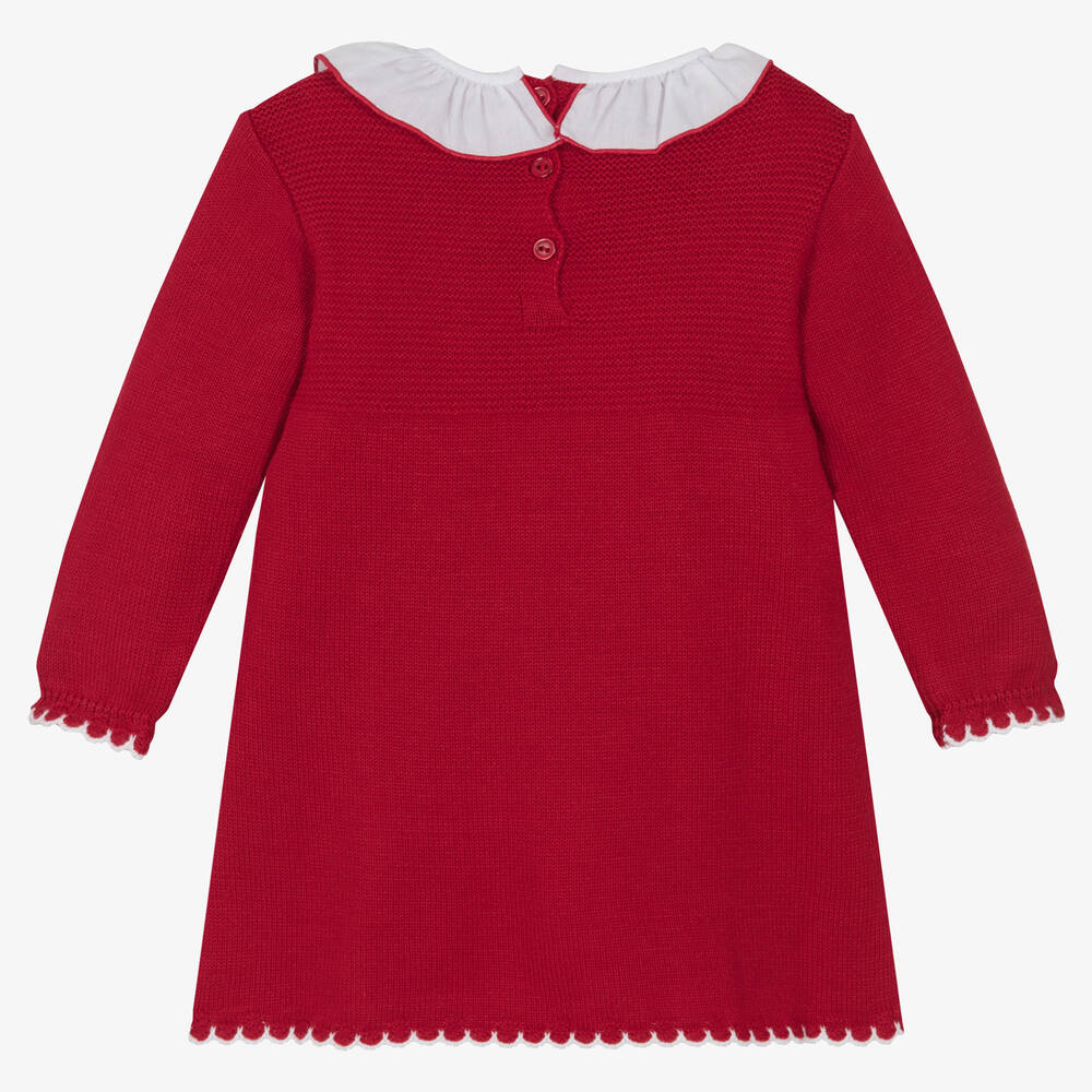 Artesanía Granlei-Girls Red Knitted Reindeers Dress | Childrensalon Outlet