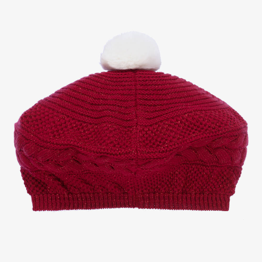 Artesanía Granlei-Girls Red Sparkly Knit Hat & Scarf Set | Childrensalon Outlet