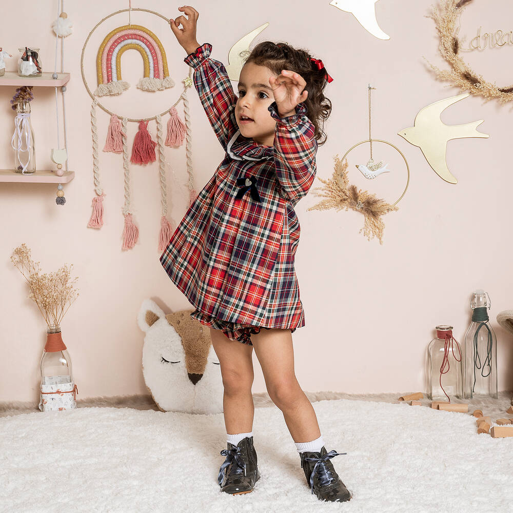 Girls red tartan dress new arrivals