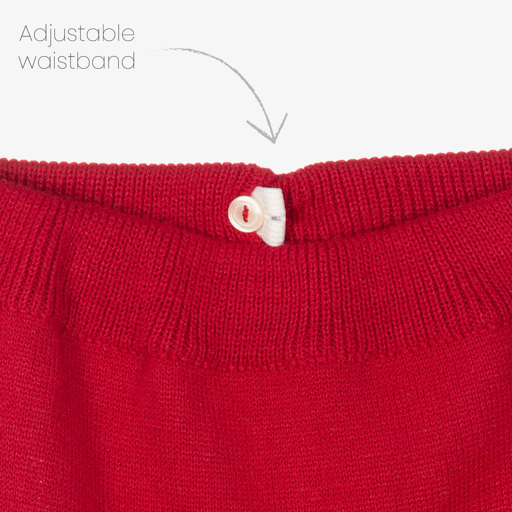 ارتيزانيا  غرانلي-طقم بنطلون أطفال بناتي قطن عضوي لون أحمر وعاجي | Childrensalon Outlet