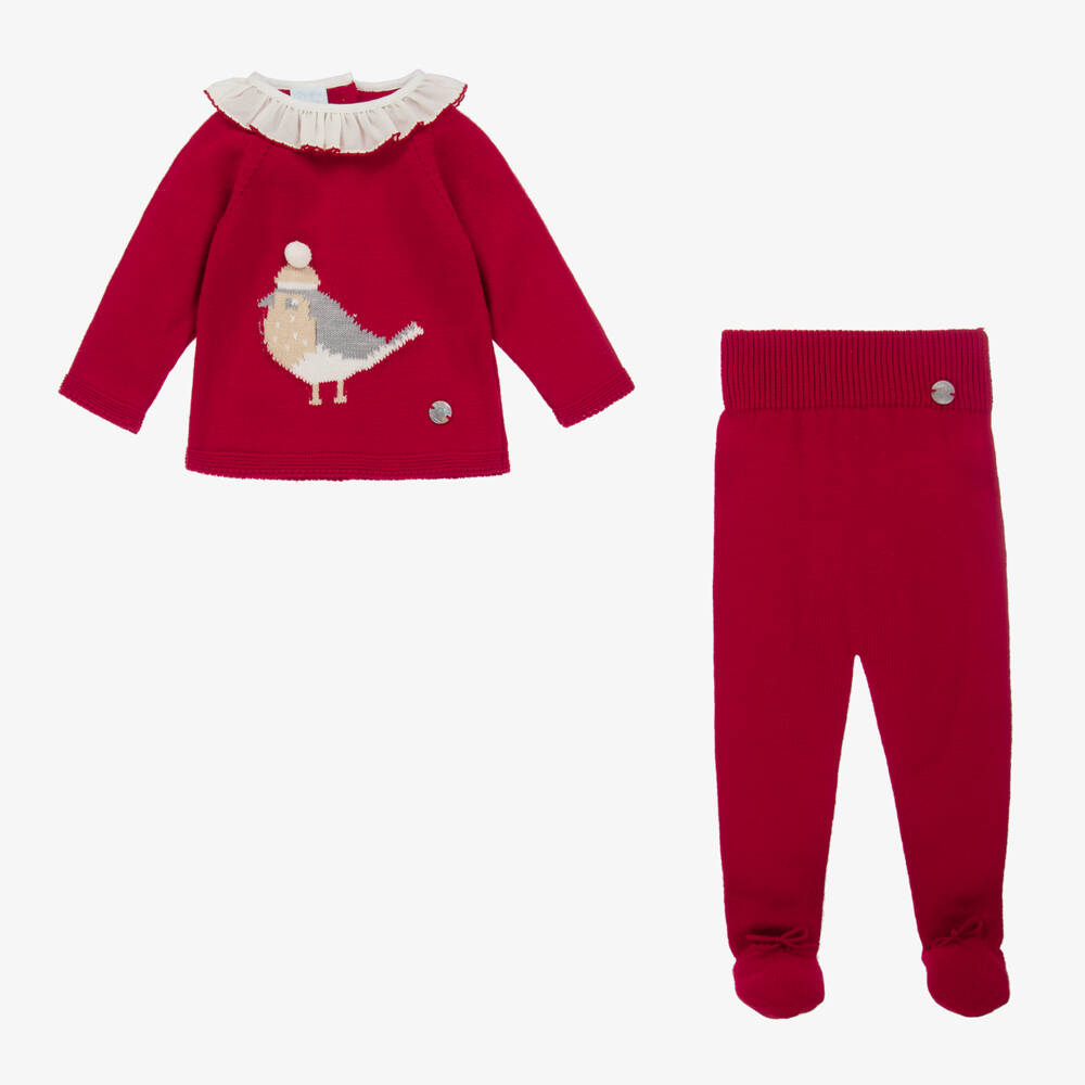 Artesanía Granlei-Girls Robin Two Piece Knit Babygrow | Childrensalon Outlet