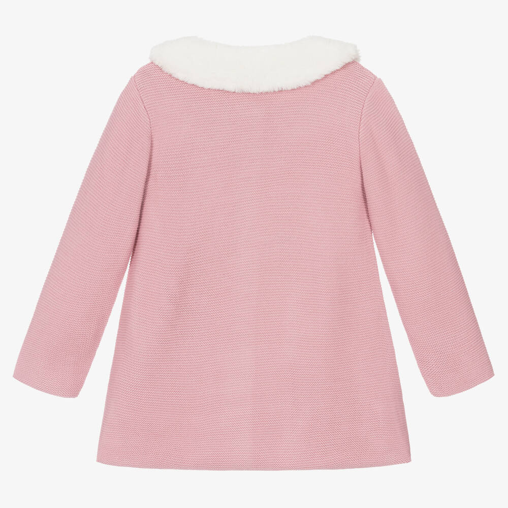 Artesanía Granlei-Girls Rose Pink Knitted Coat | Childrensalon Outlet