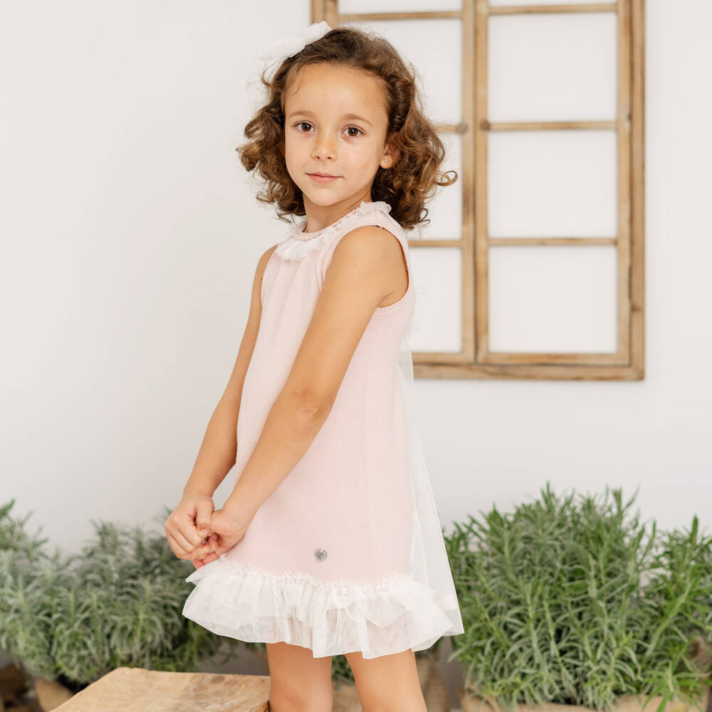 Artesanía Granlei-Girls Rosy Knit & Tulle Delight | Childrensalon Outlet