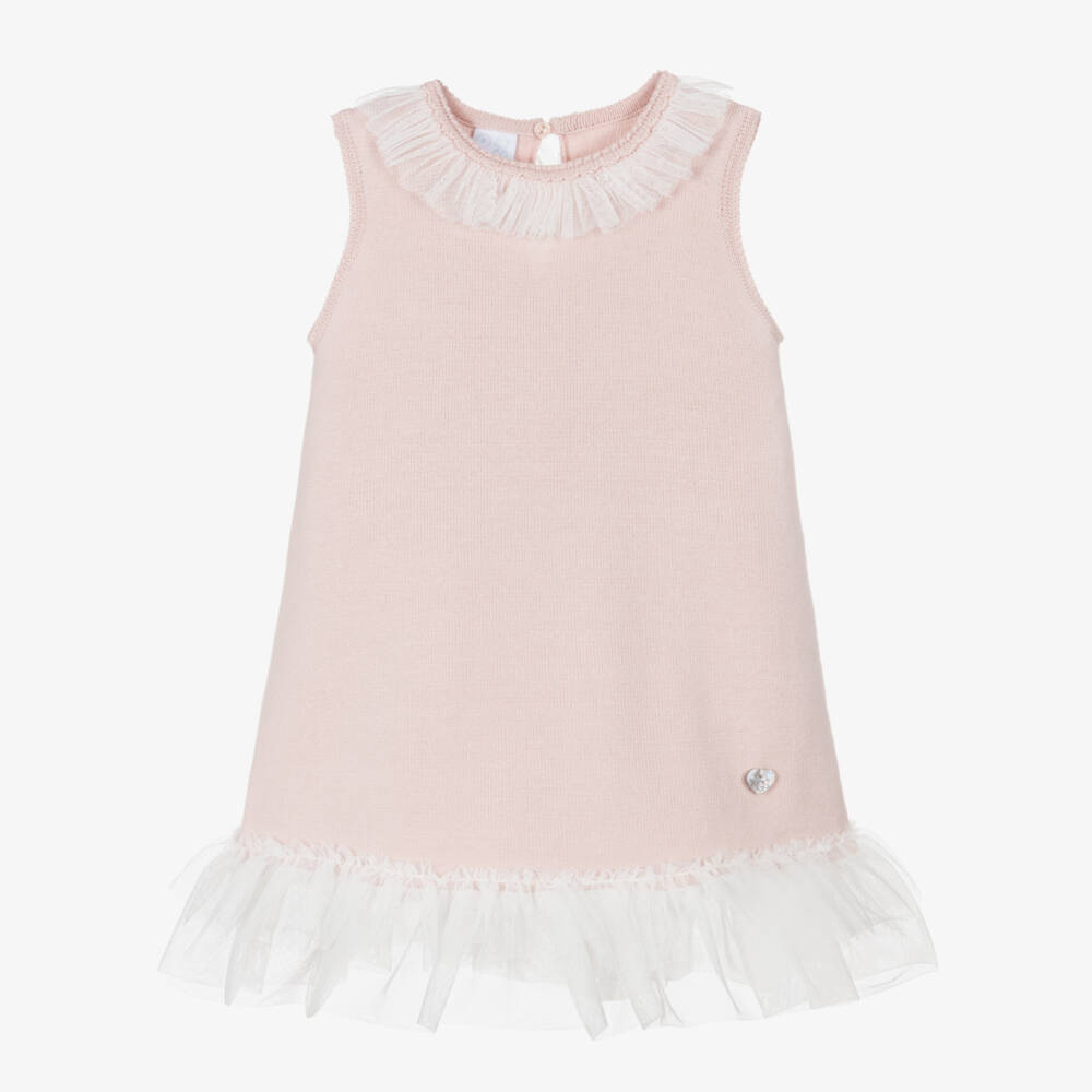 Artesanía Granlei-Очарование из розового трикотажа и тюля для девочек | Childrensalon Outlet