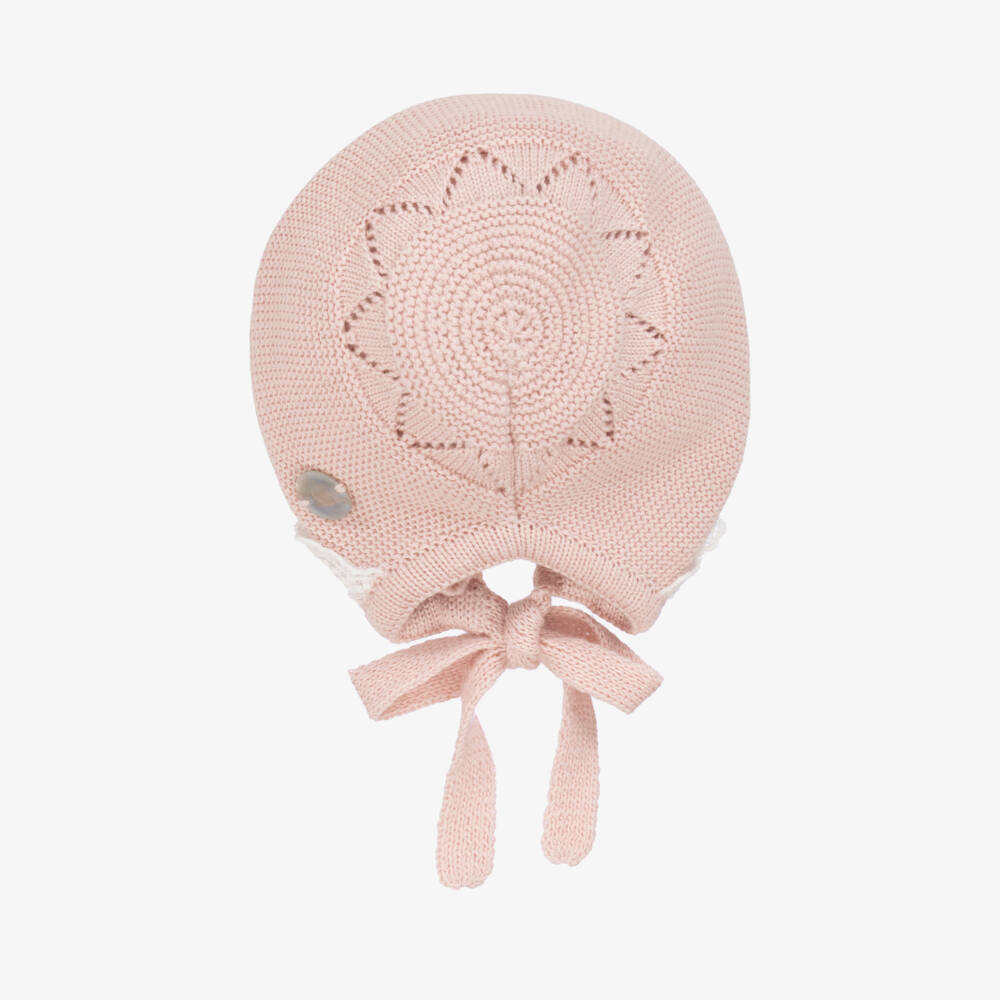 Artesanía Granlei-Girls' Rosy Lace Trimmed Bonnet | Childrensalon Outlet