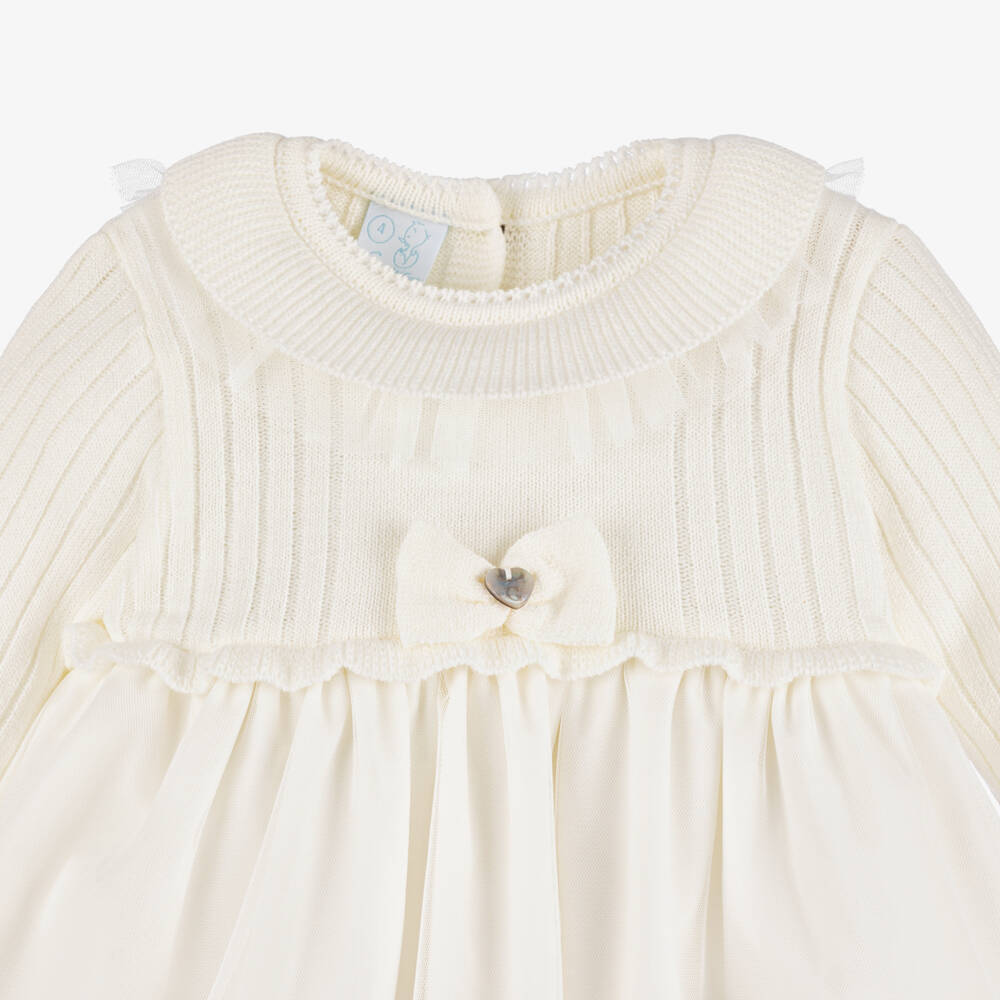 ارتيزانيا  غرانلي-فستان محبوك وتول لون عاجي | Childrensalon Outlet