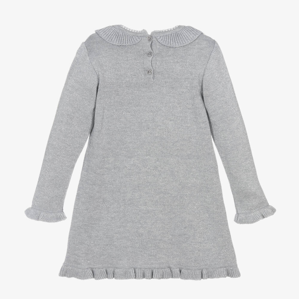 Artesanía Granlei-Girls Shimmering Silver Knit Dress | Childrensalon Outlet