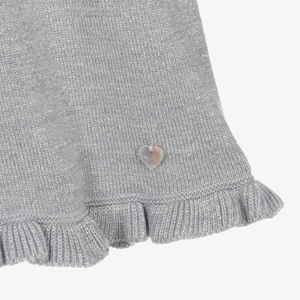 Artesanía Granlei-Girls Shimmering Silver Knit Dress | Childrensalon Outlet