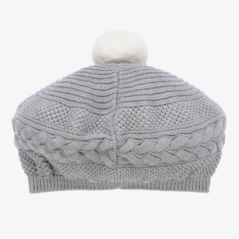 Artesanía Granlei-Girls Silver Sparkly Knit Hat & Scarf Set | Childrensalon Outlet