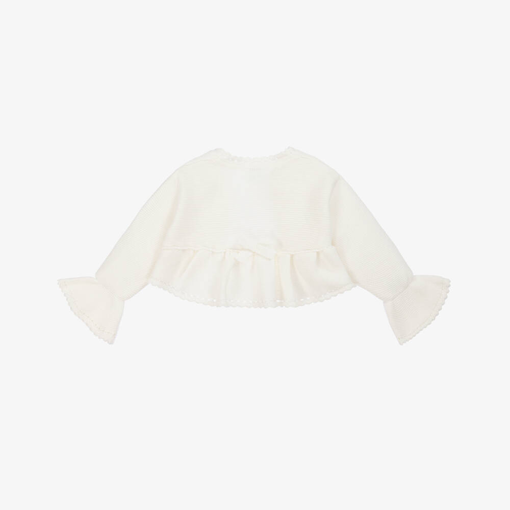 Artesanía Granlei-Girls Soft Ivory Knit Sweater | Childrensalon Outlet