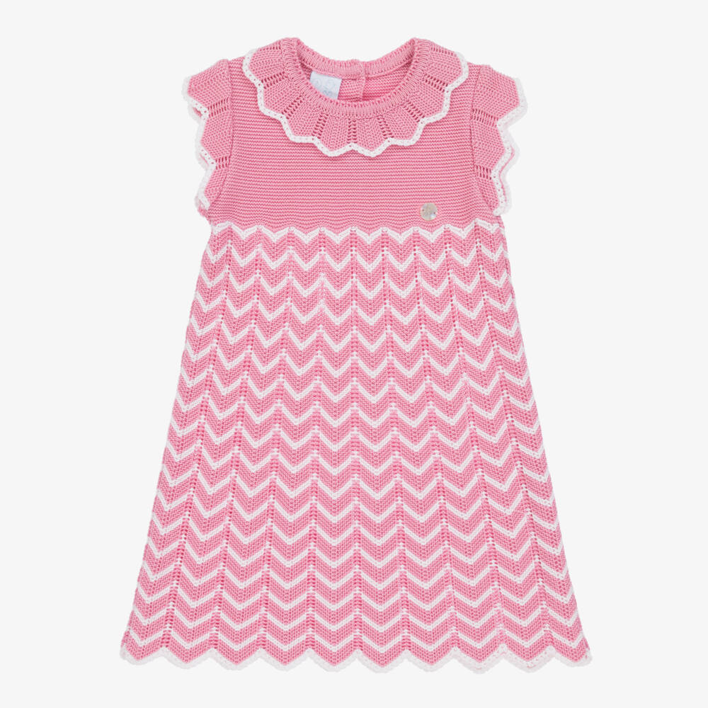 Artesanía Granlei-Girls' Soft Knit Pink Zigzag Delight | Childrensalon Outlet