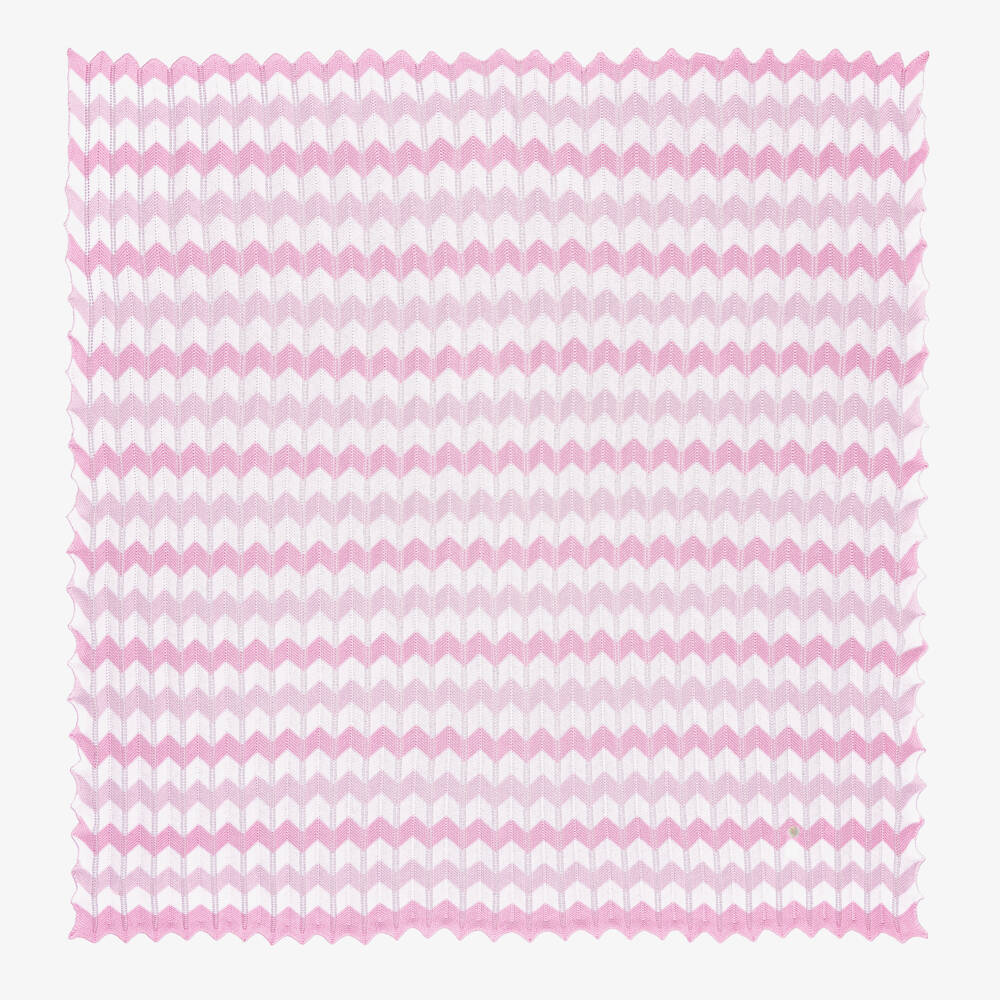 Artesanía Granlei-Girls Soft Knit Pink Zigzag Shawl | Childrensalon Outlet