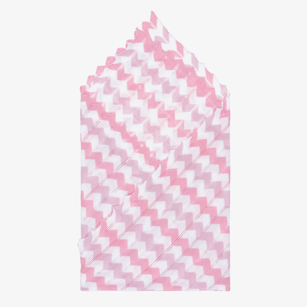 Artesanía Granlei-Girls Soft Knit Pink Zigzag Shawl | Childrensalon Outlet