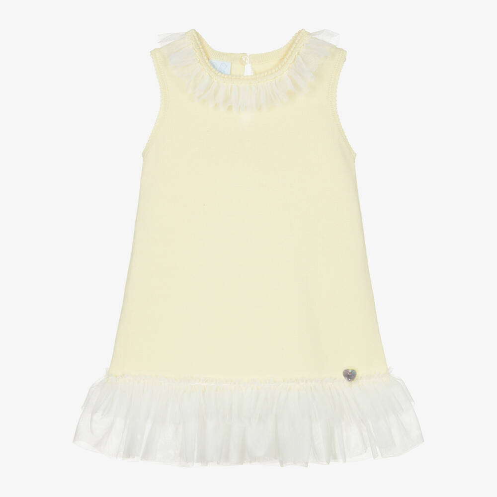 Artesanía Granlei-Girls Soft Knit Tulle Frock | Childrensalon Outlet