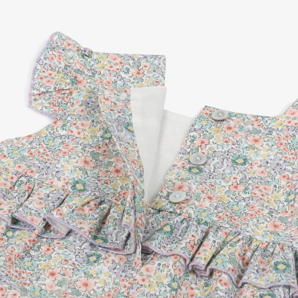 Artesanía Granlei-Girls Soft Lilac Floral Romper | Childrensalon Outlet
