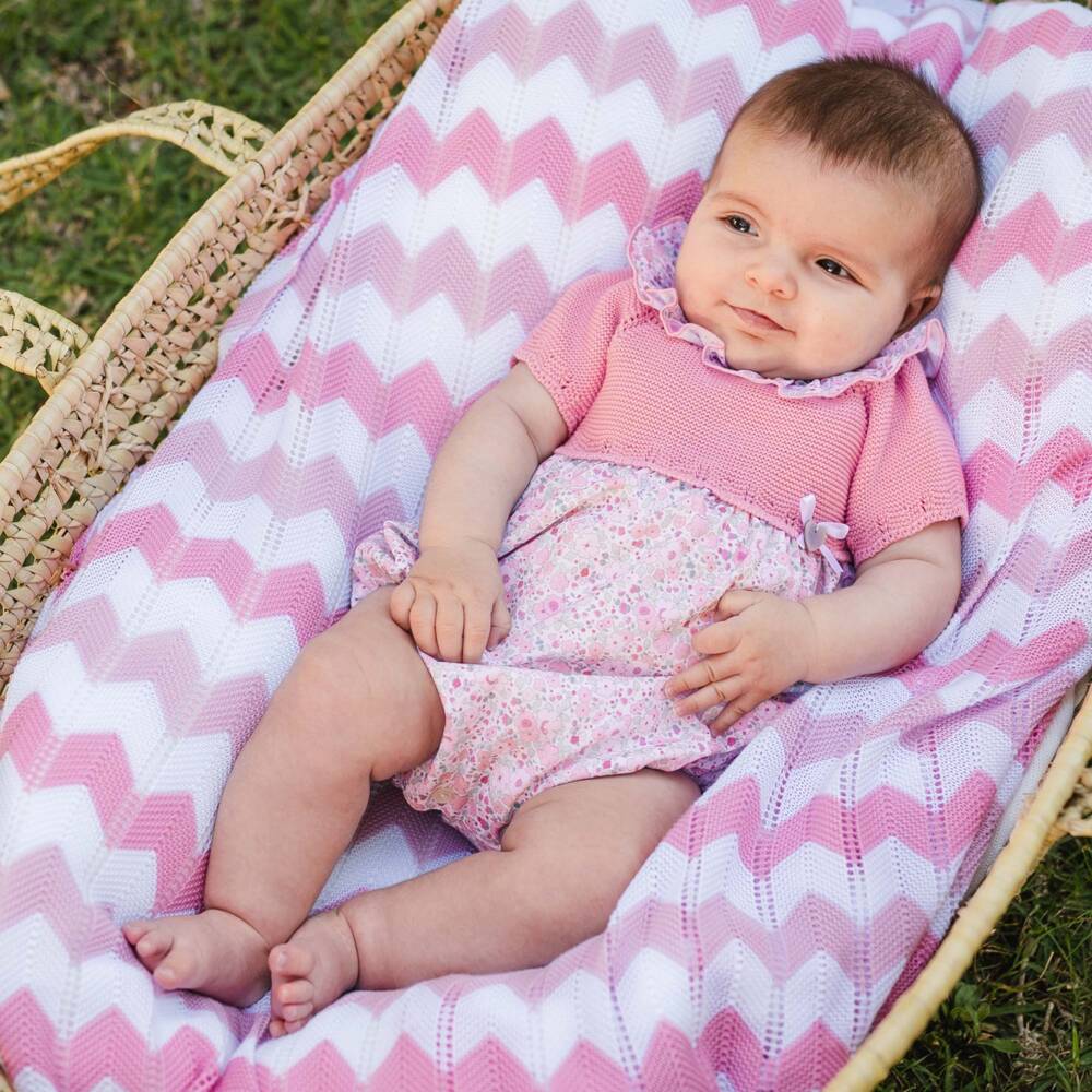 Artesanía Granlei-Girls Soft Pink Floral One-Piece | Childrensalon Outlet