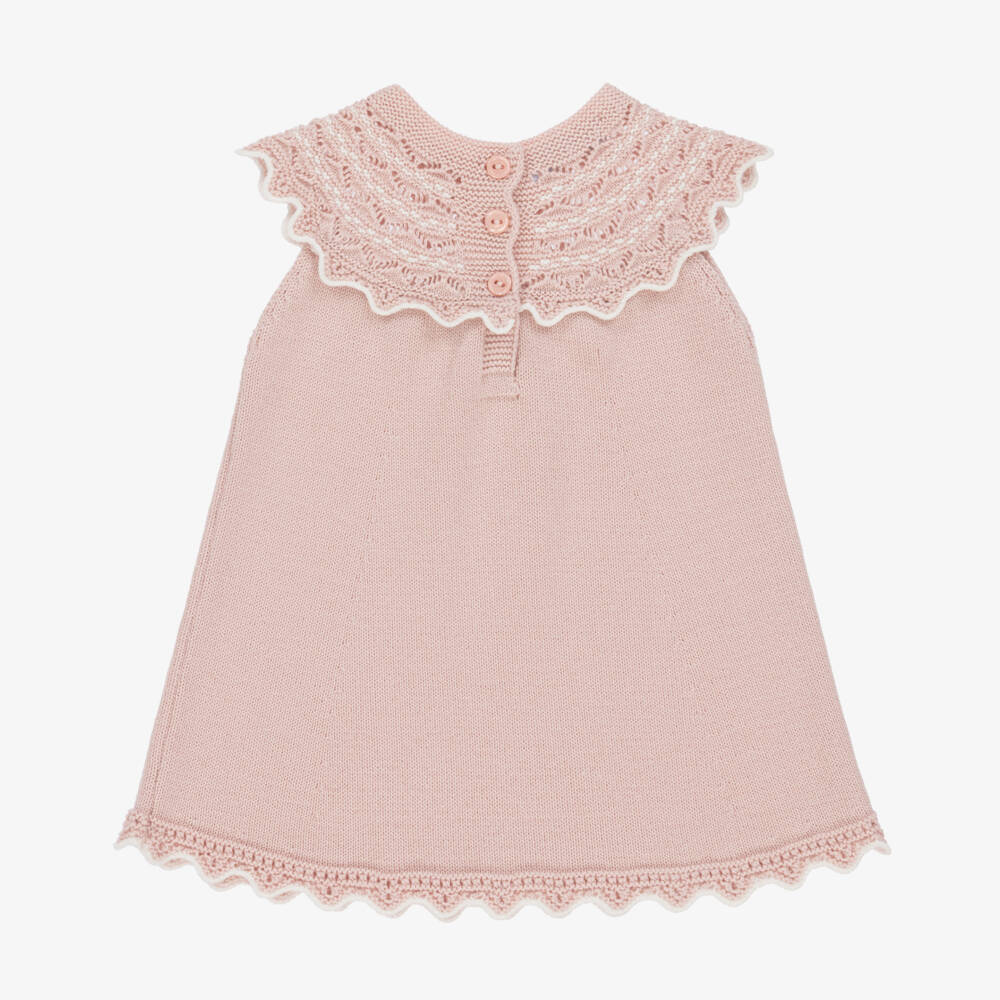 Artesanía Granlei-Girls Soft Pink Lacy Knit Dress | Childrensalon Outlet