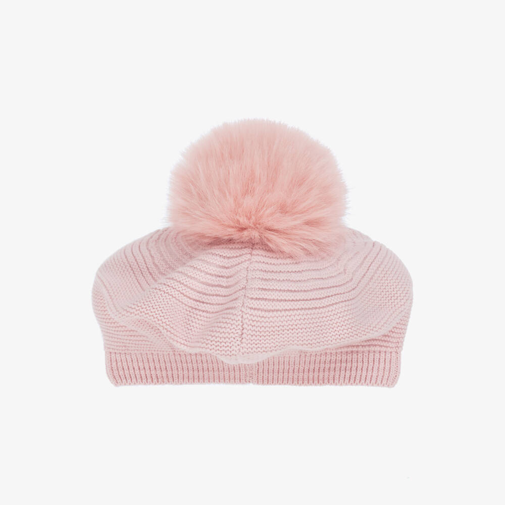 Artesanía Granlei-Girls Soft Pink Pom-Pom Beret | Childrensalon Outlet