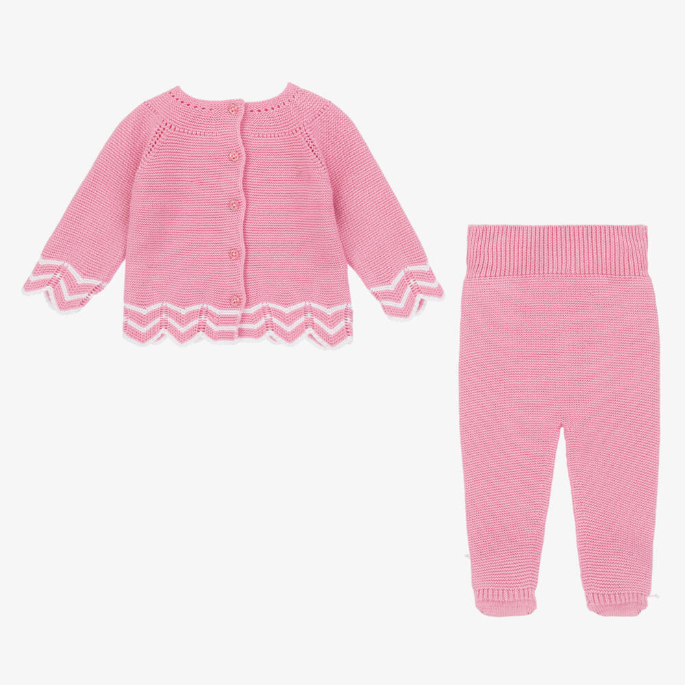 Artesanía Granlei-Girls Soft Rose Knit 2-Piece Set | Childrensalon Outlet