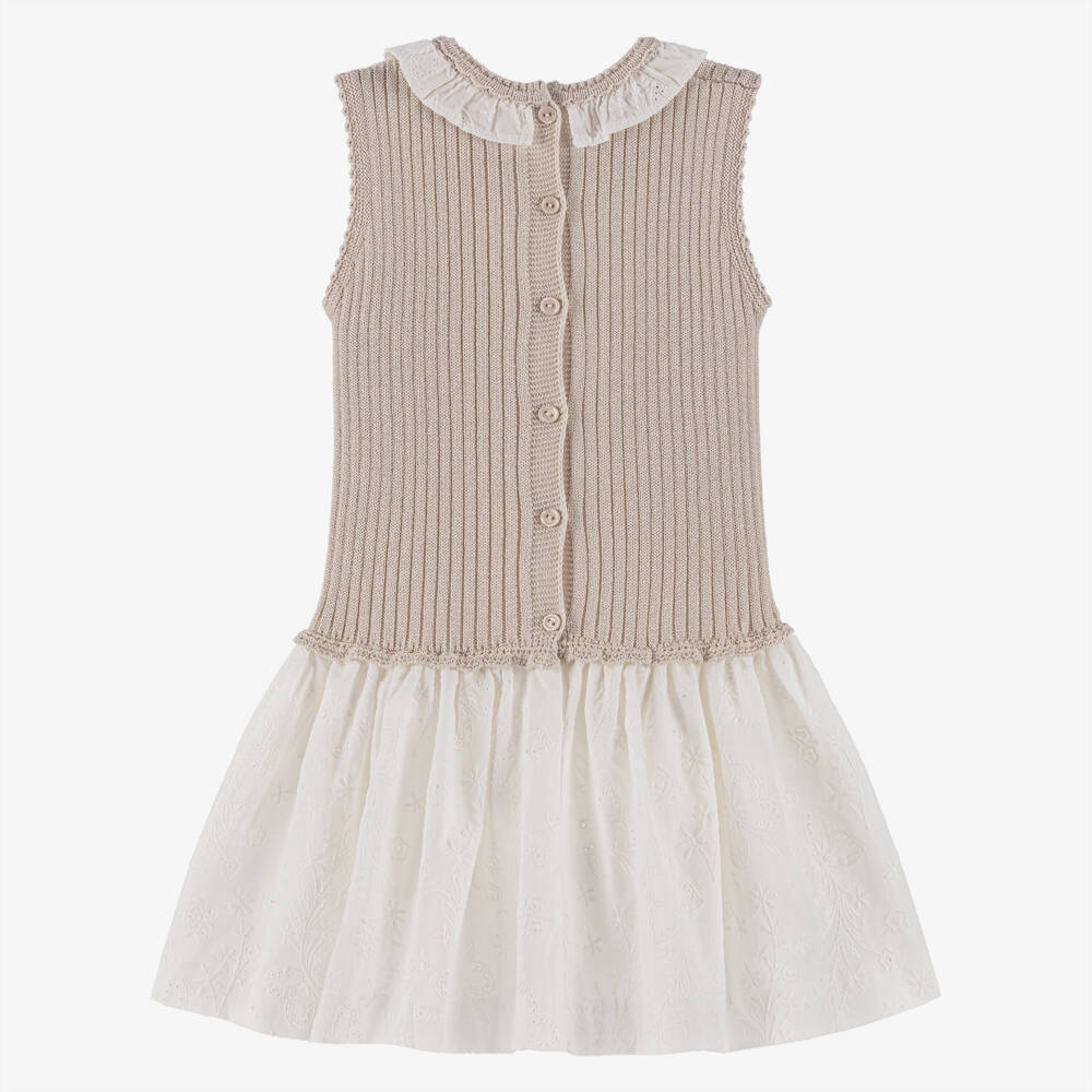 Artesanía Granlei-Girls Sparkling Beige & Ivory Dress | Childrensalon Outlet