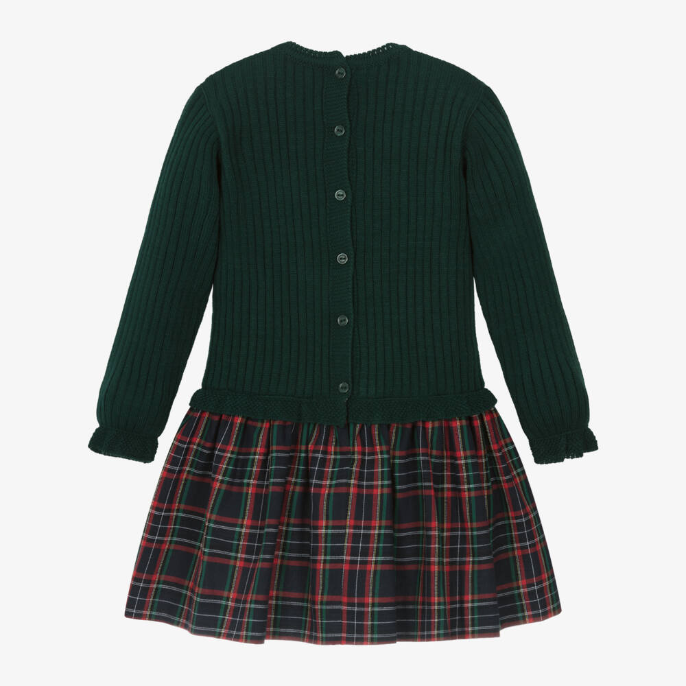 ارتيزانيا  غرانلي-فستان تارتان محبوك لون أخضر | Childrensalon Outlet