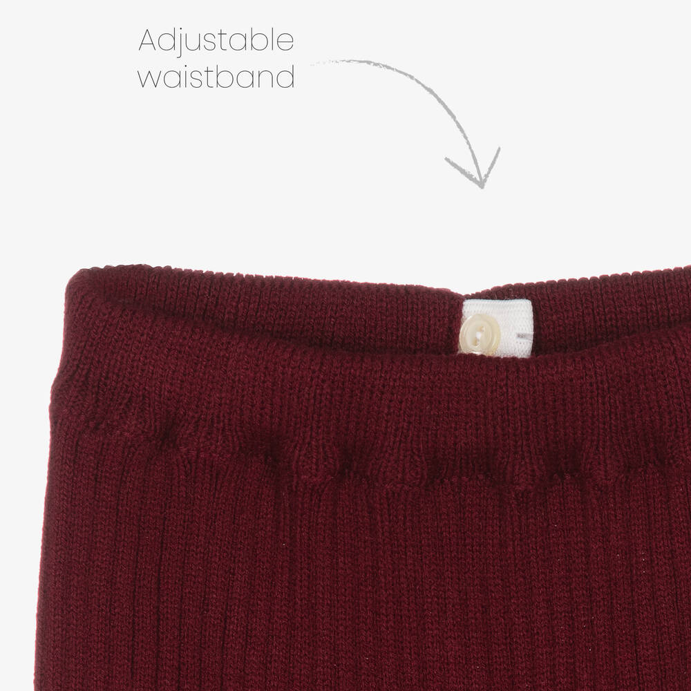 Artesanía Granlei-Girls White & Burgundy Red Leggings Set | Childrensalon Outlet