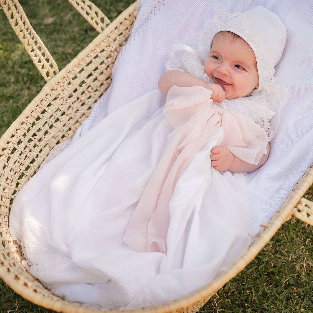 Artesanía Granlei-Girls' White Chiffon Ceremony Ensemble | Childrensalon Outlet