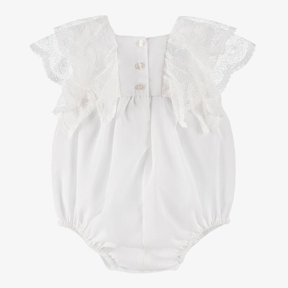 Artesanía Granlei-جمبسوت شيفون ودانتيل أبيض للبنات | Childrensalon Outlet