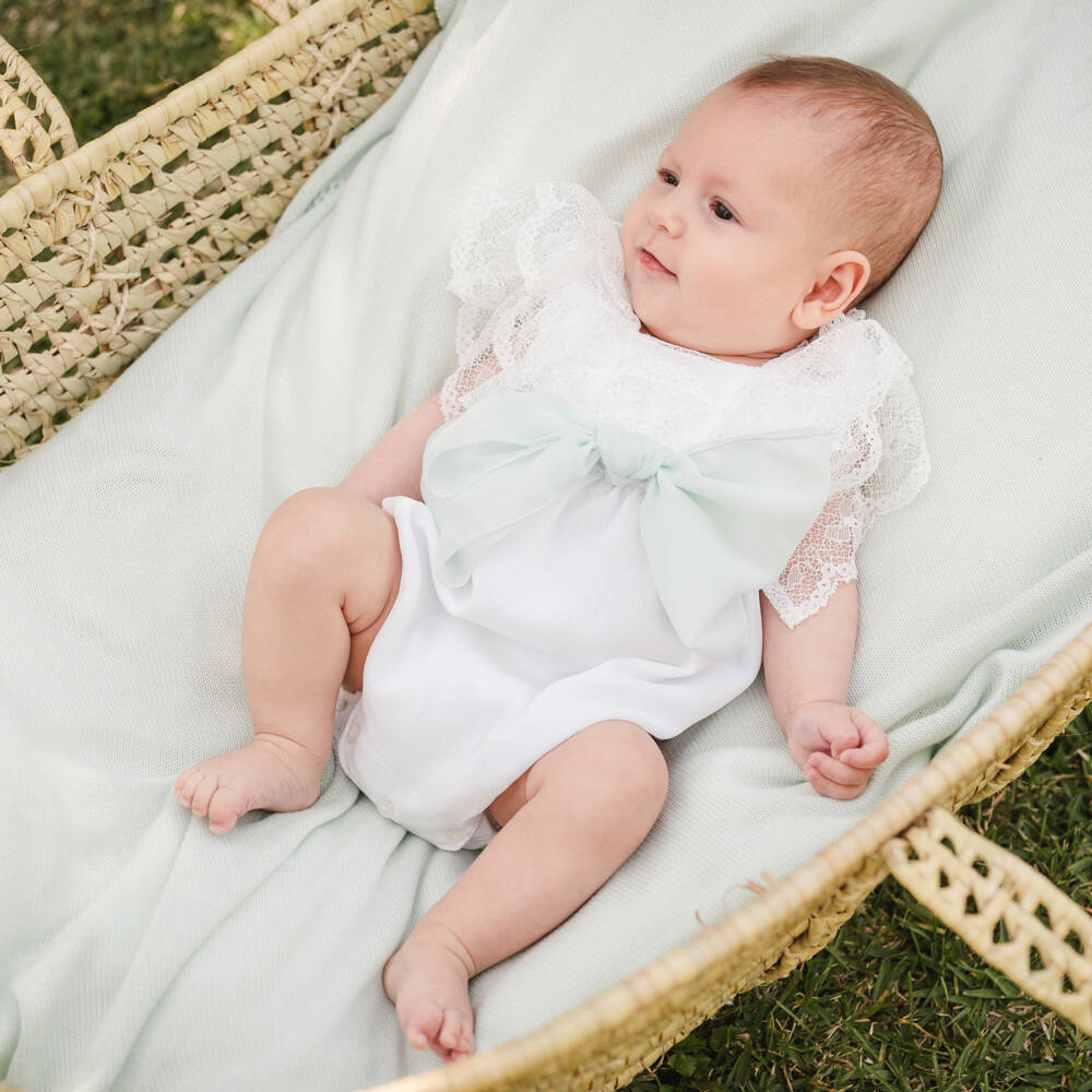 Artesanía Granlei-جمبسوت شيفون ودانتيل أبيض للبنات | Childrensalon Outlet