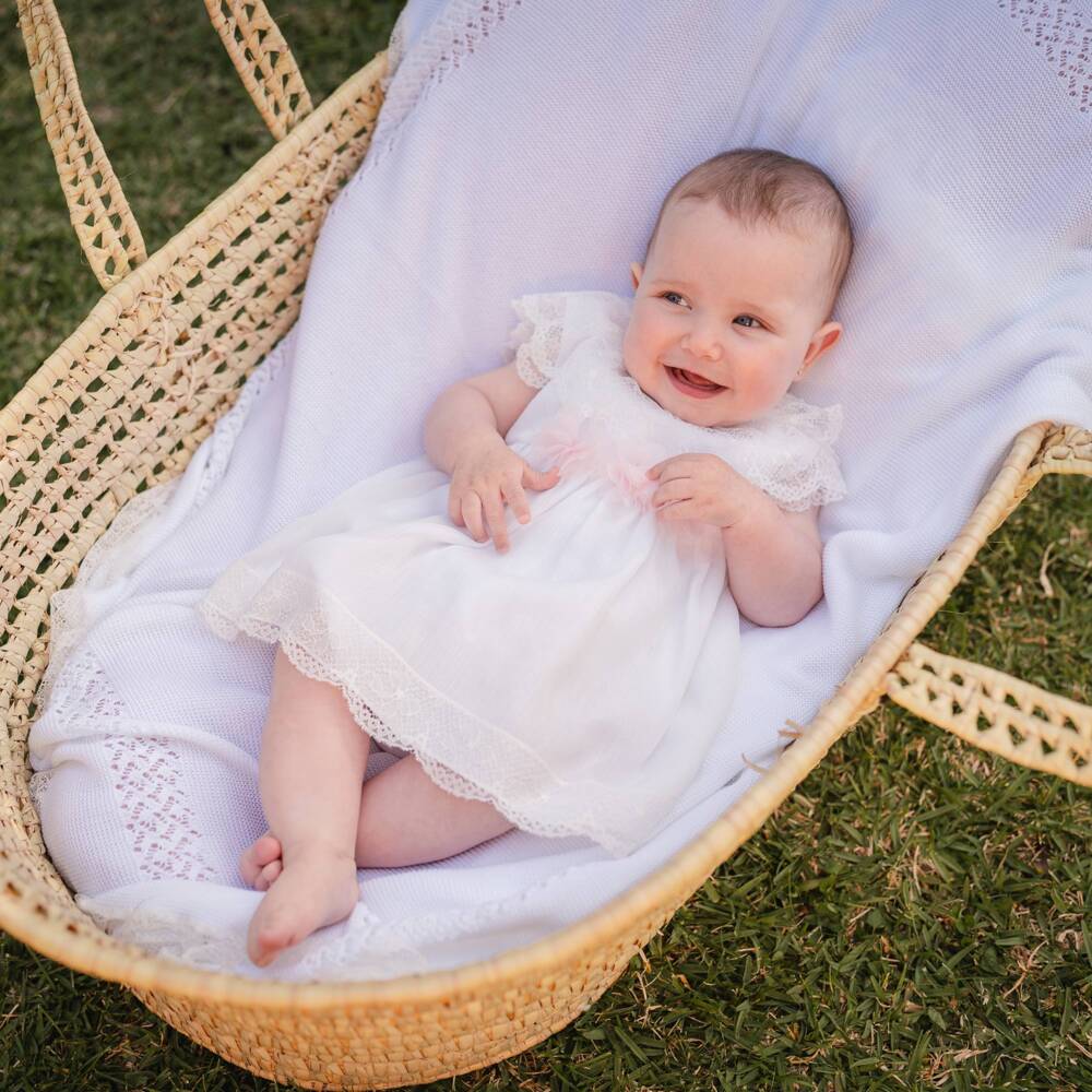 Artesanía Granlei-فستان شيفون دانتيل أبيض للبنات | Childrensalon Outlet