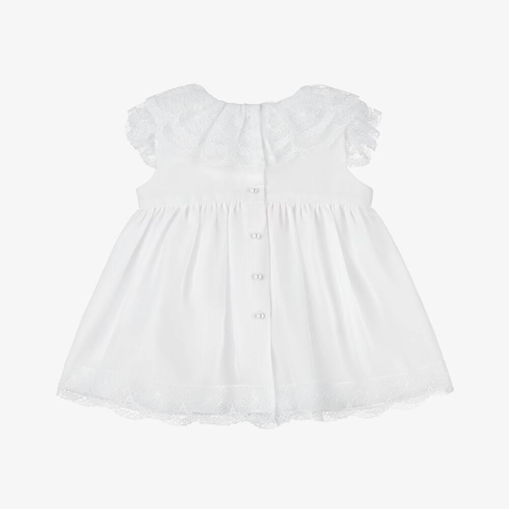 Artesanía Granlei-فستان شيفون دانتيل أبيض للبنات | Childrensalon Outlet