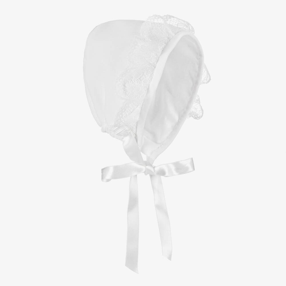 Artesanía Granlei-Girls White Lace-Trim Chiffon Cap | Childrensalon Outlet