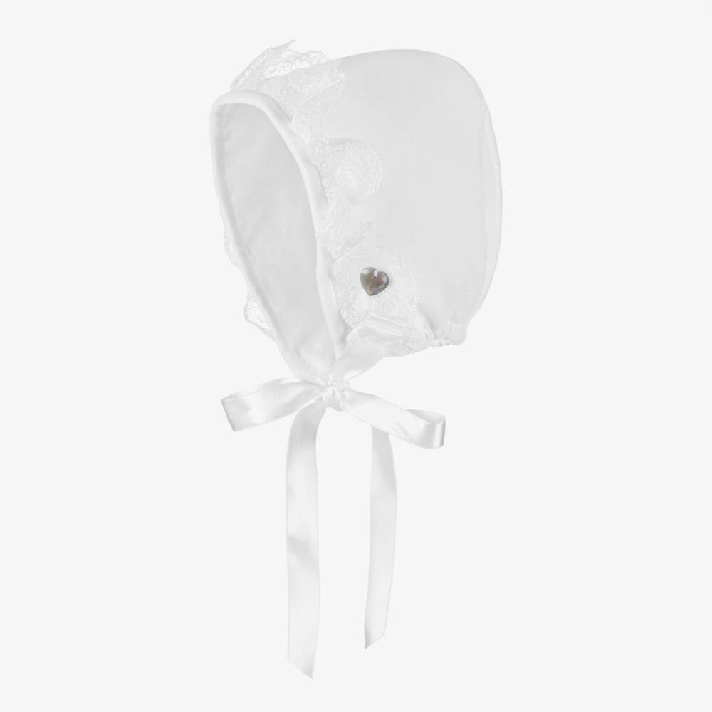 Artesanía Granlei-Girls White Lace-Trim Chiffon Cap | Childrensalon Outlet