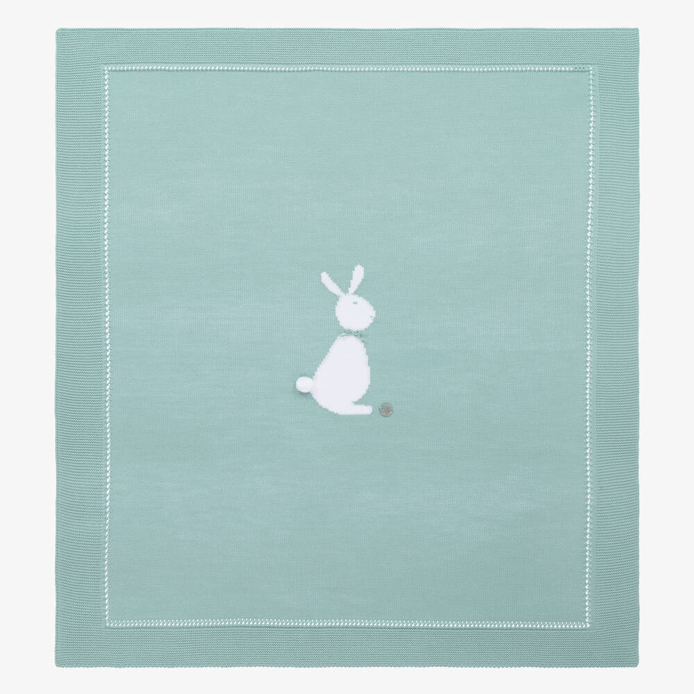 Artesanía Granlei - Зеленое одеяло с кроликом (85см) | Childrensalon