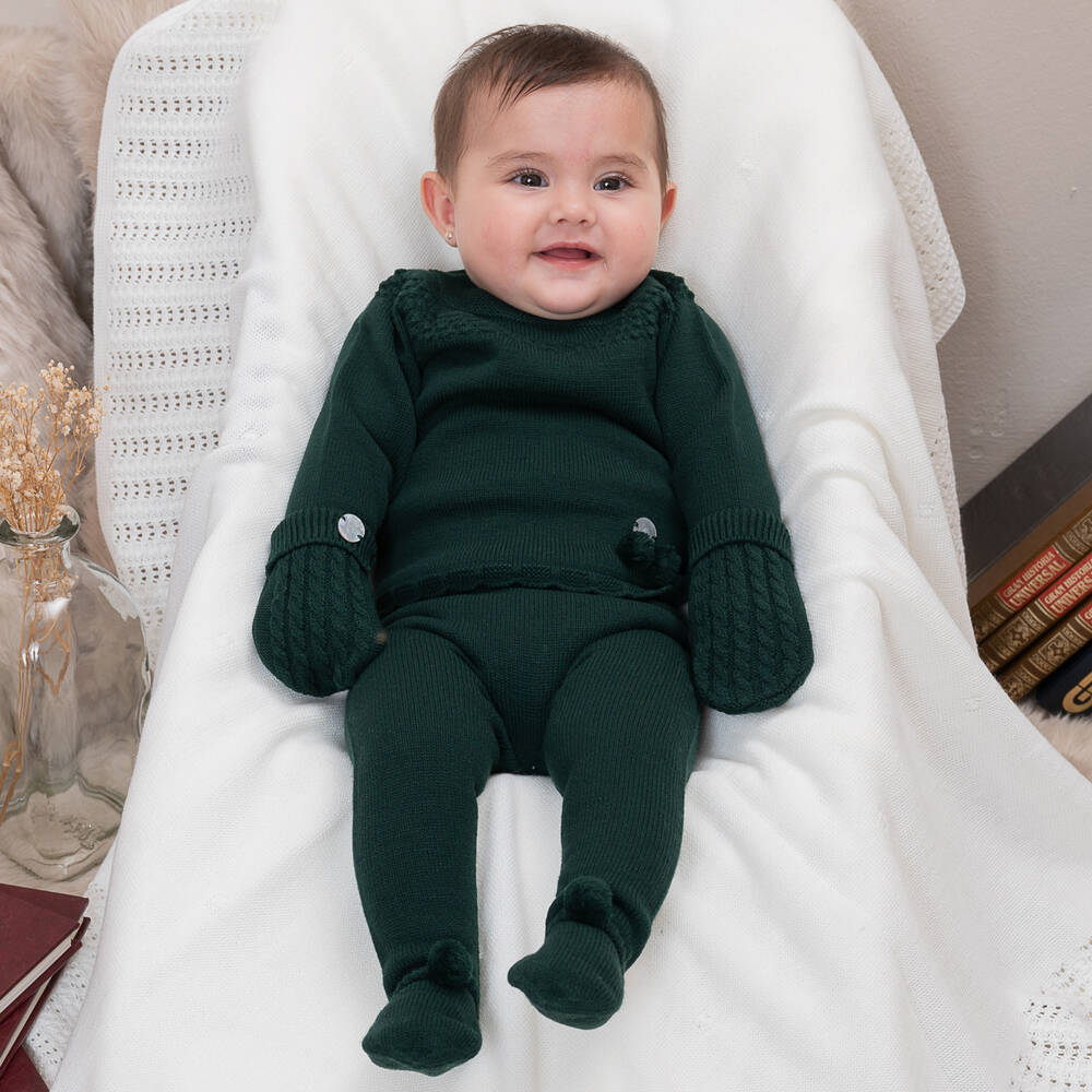 ارتيزانيا  غرانلي-أفرول بيبي غرو أكريليك محبوك لون أخضر - قطعتين | Childrensalon Outlet