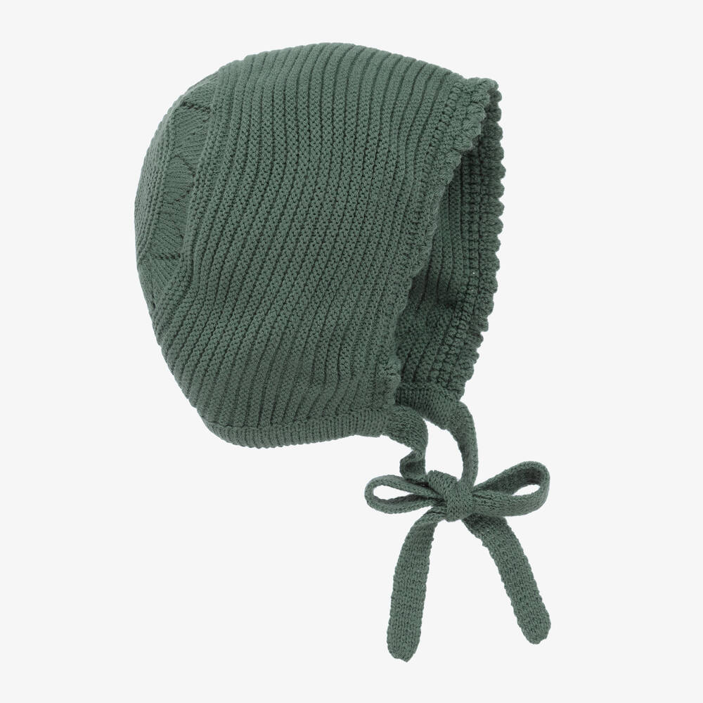 Artesanía Granlei - قبعة بونيه أكريليك محبوك لون أخضر للأطفال | Childrensalon