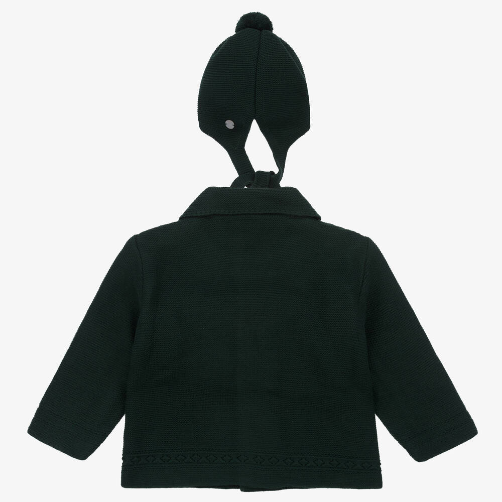 Artesanía Granlei-Зеленая трикотажная куртка и шапка | Childrensalon Outlet