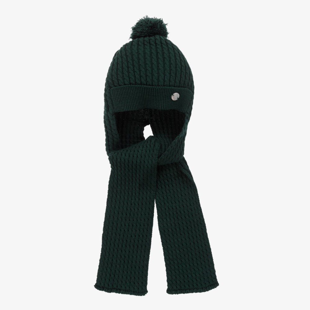 Artesanía Granlei-Green Knitted Pom-Pom Hat | Childrensalon Outlet