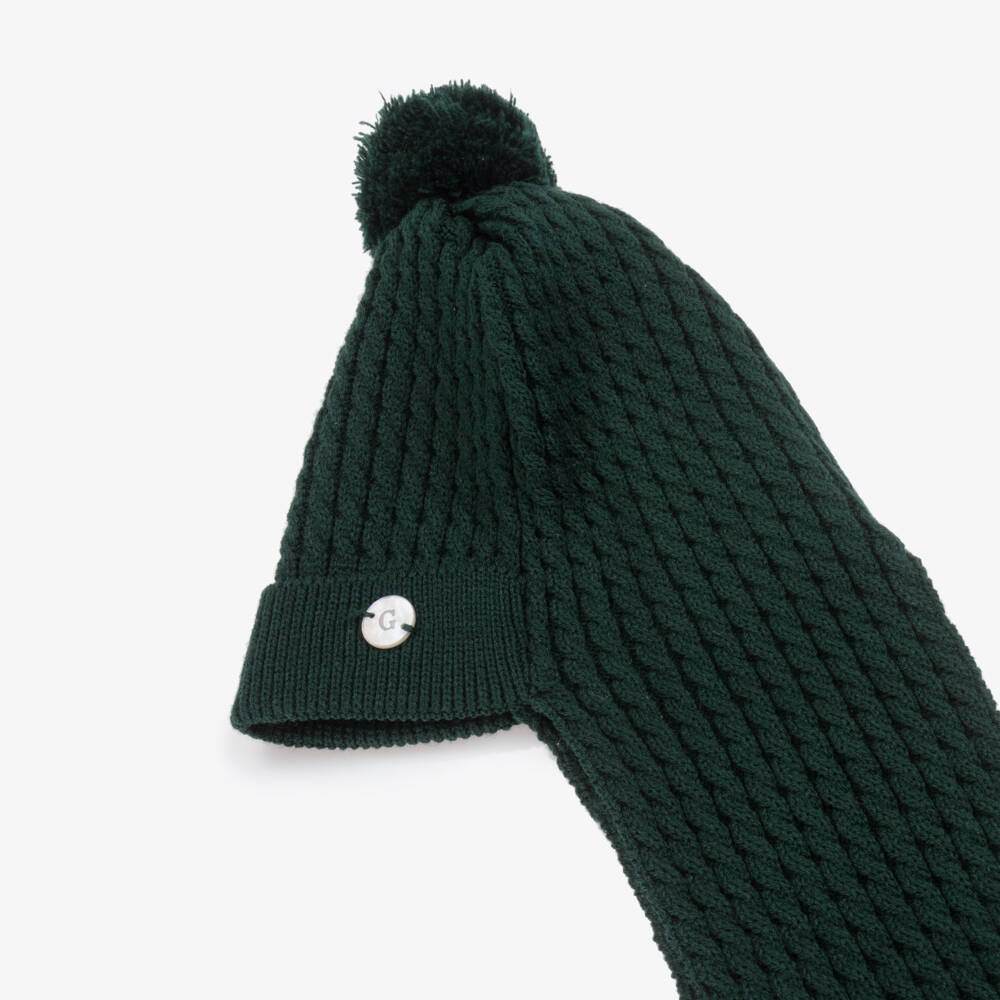 Artesanía Granlei-Green Knitted Pom-Pom Hat | Childrensalon Outlet