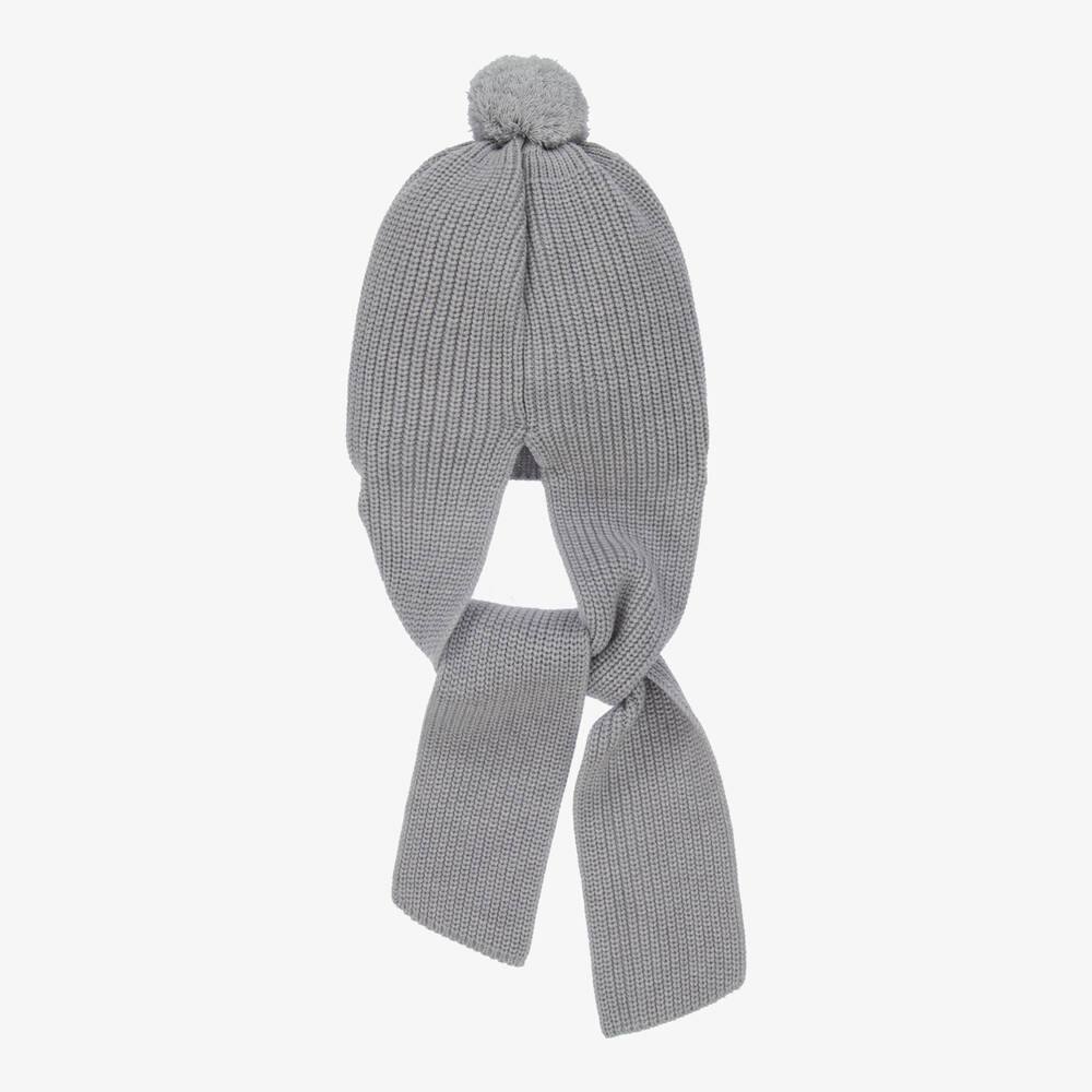 Artesanía Granlei- Grey Hat & Attached Scarf | Childrensalon Outlet