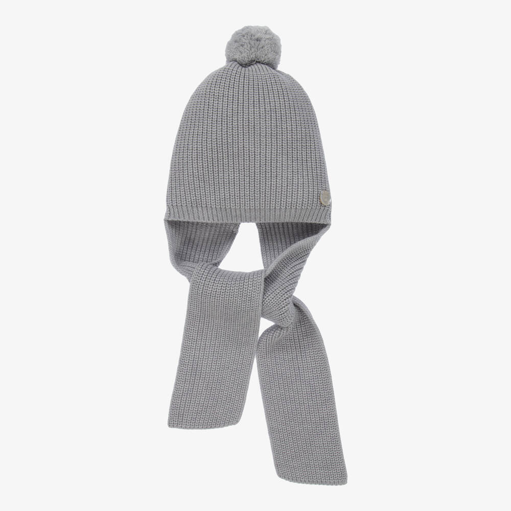 Artesanía Granlei -  Bonnet-écharpe gris | Childrensalon